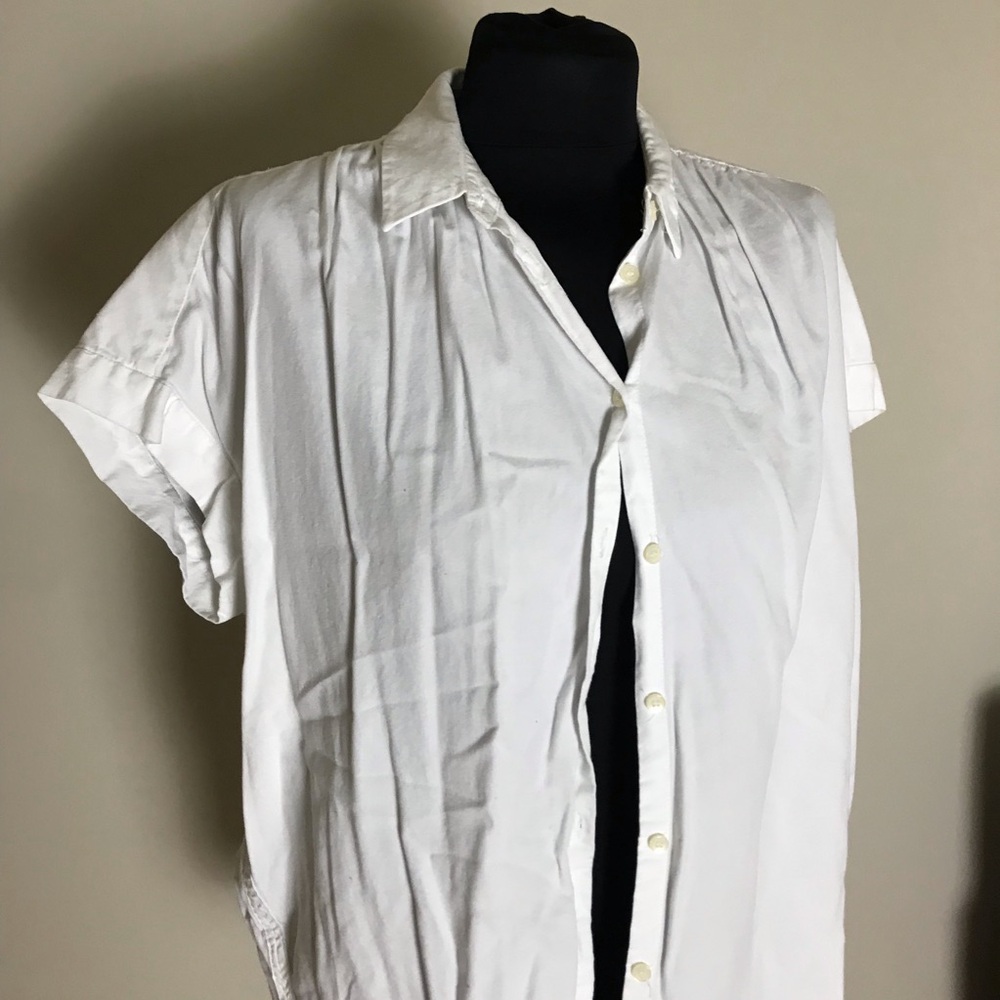 Madewell Classic White Shortsleeve Shirt - Picture 2 of 4